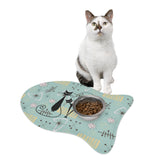 Atomic Kitschy Cat, Fish Pet Feeding Mat, Dog Bone Shape For Dogs Mid Century Modern Pet - Mid Century Modern Gal