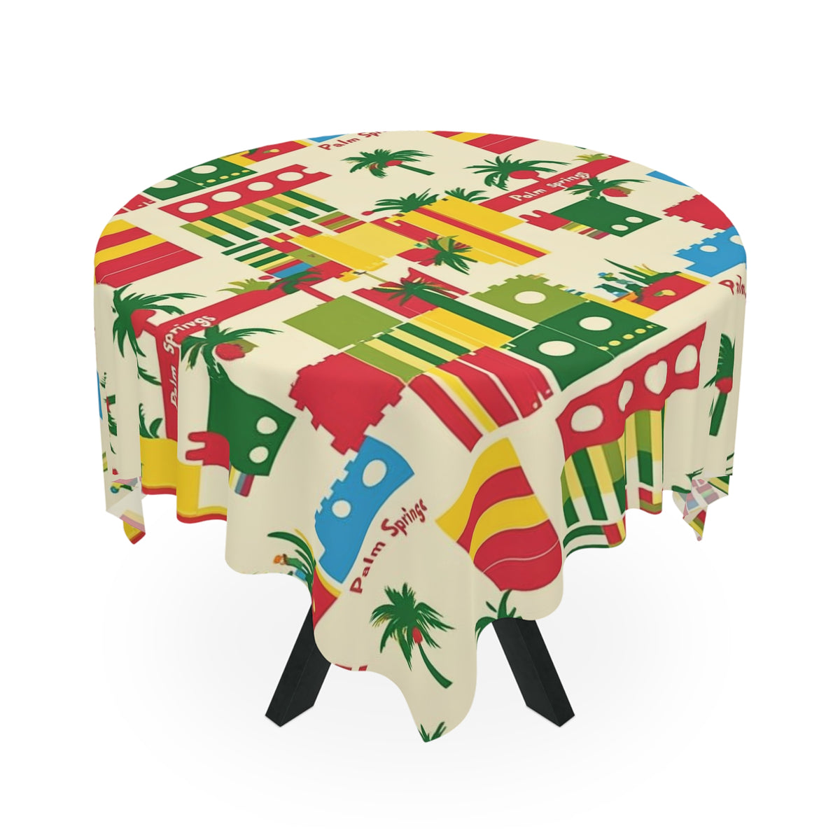 Palm Springs Retro Tiki ModTablecloth - Vibrant Summer Decor - Mid Century Modern Gal