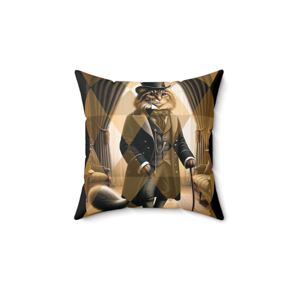 AristoCat, Kitschy Mid Century Modern, Den, Office, Kitsch Quirky Pillow And Insert