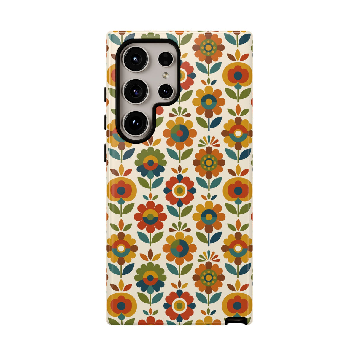Mid Century Modern Scandinavian Floral Earth Tones Tough Phone Case