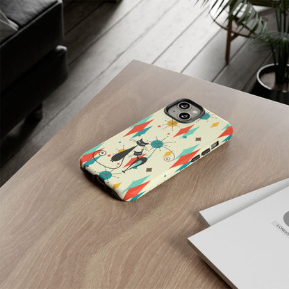 Atomic Kitty Cat, Mid Mod Franciscan Pattern, Kitsch Tough Phone Cases