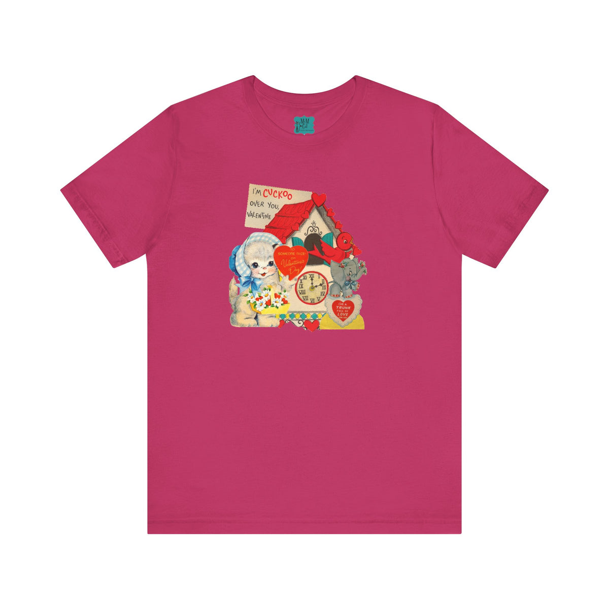 Vintage Valentine Cards Tee, Kitschy Whimsical Love Short Sleeve Tee - Mid Century Modern Gal