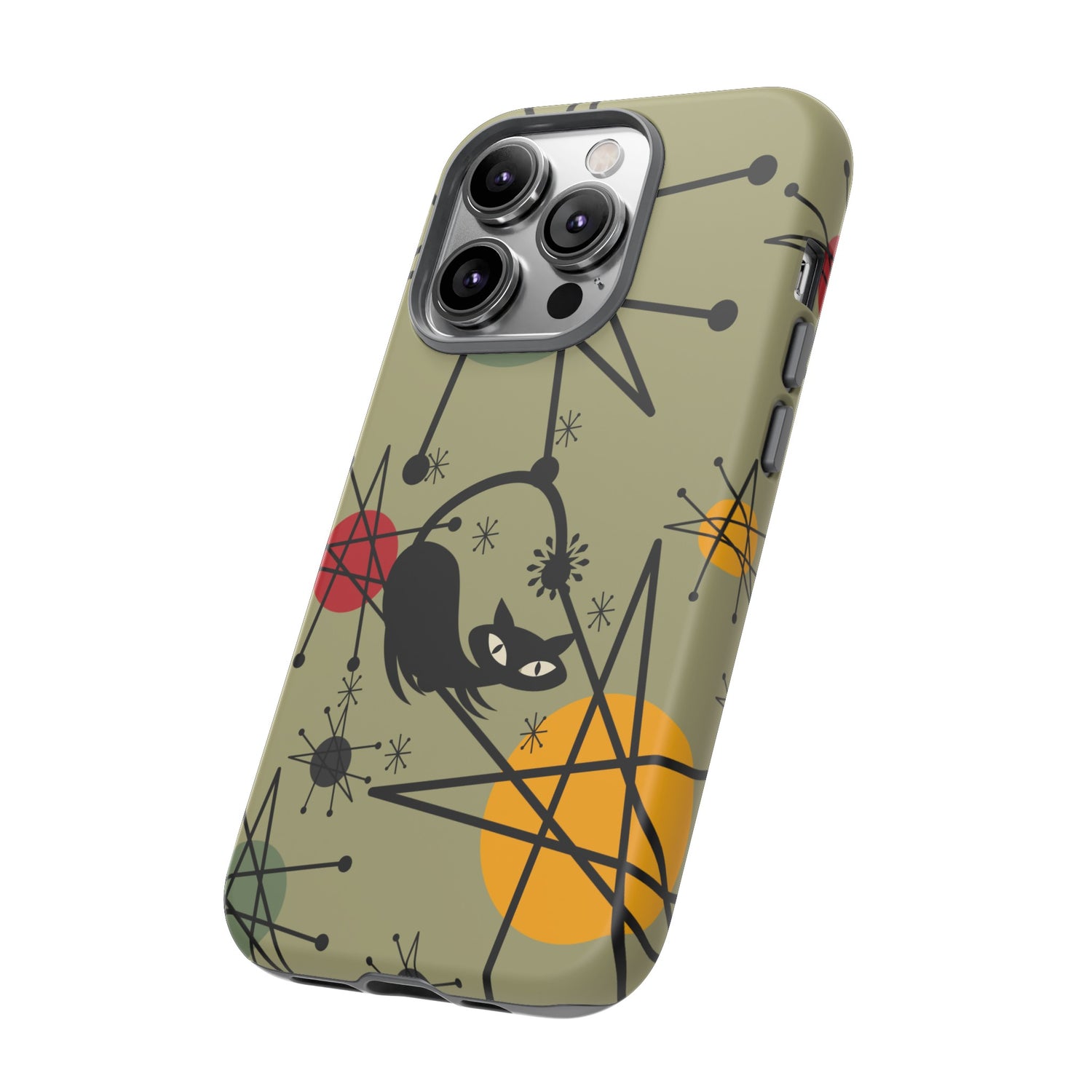 Mid Century Modern Atomic Cat, Retro Chic Groovy Mod Samsung, Smart Phone Tough Cases