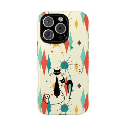 Atomic Kitty Cat, Mid Mod Franciscan Pattern, Kitsch Tough Phone Cases