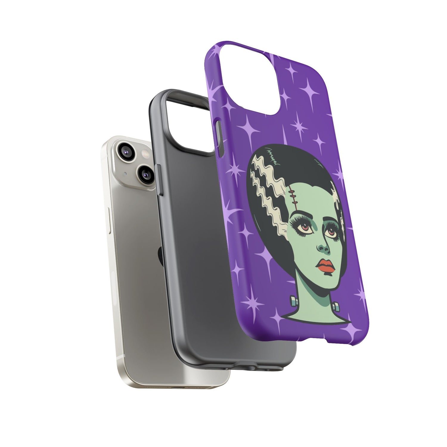 Bride of Frankenstein Retro Mid Mod Horror Buff Purple Halloween Tough Phone Case