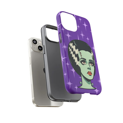 Bride of Frankenstein Retro Mid Mod Horror Buff Purple Halloween Tough Phone Case
