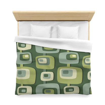 Mid Century Modern, Geometric, Groovy Green, Beige, Abstract, 60s 70s Retro, Mid Mod, MCM Duvet Cover - Mid Century Modern Gal
