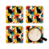 Pop Art Black Atomic Cats Corkwood Coaster Set - Mid Century Modern Gal