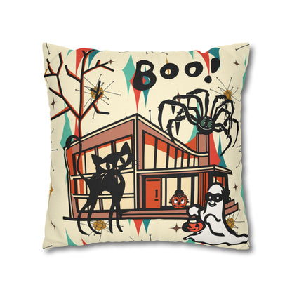 Retro Halloween, Atomic Cat Franciscan Pattern, Kitschy Boo Pillow Cover Only - Mid Century Modern Gal