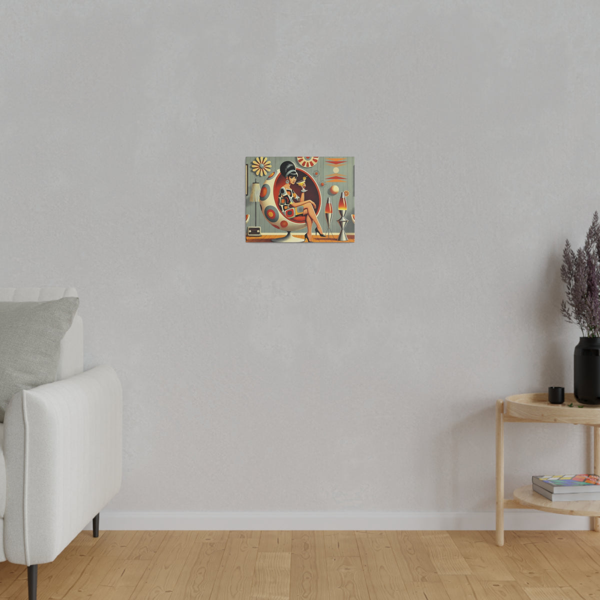 Retro Mod Gal, Atomic Age Kitschy 60s Groovy Wall Art - Mid Century Modern Gal