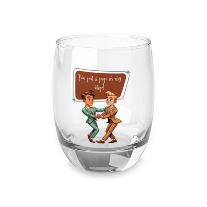 Gay Male Couple Mid Century Modern Gift, Kitschy Fun You Put A Pep In My Step Whiskey Glass