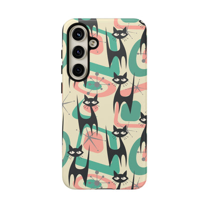 Atomic Cat Mid Century Modern Starburst Retro Kitsch Tough Phone Case