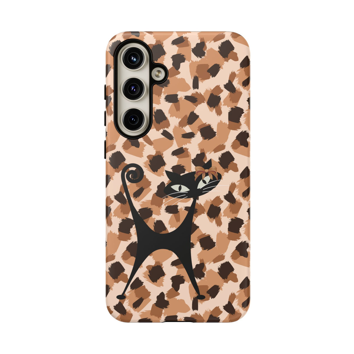 Mid Century Modern Atomic Cat, Animal Print Kitschy Trendy Smart Phone Tough Cases