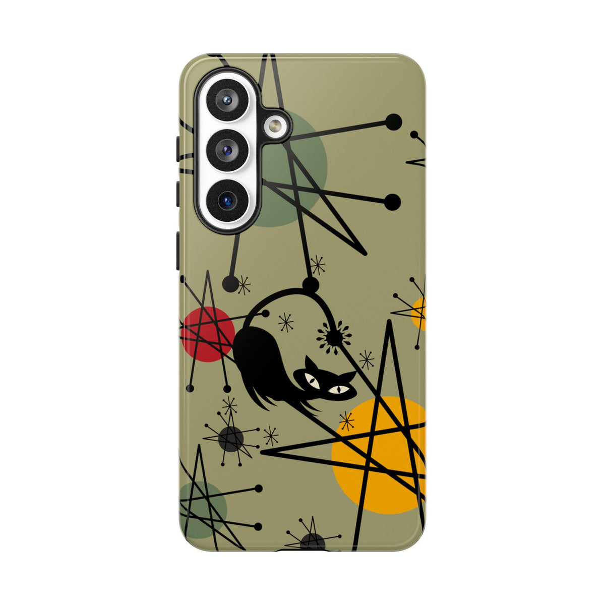 Mid Century Modern Atomic Cat, Retro Chic Groovy Mod Samsung, Smart Phone Tough Cases