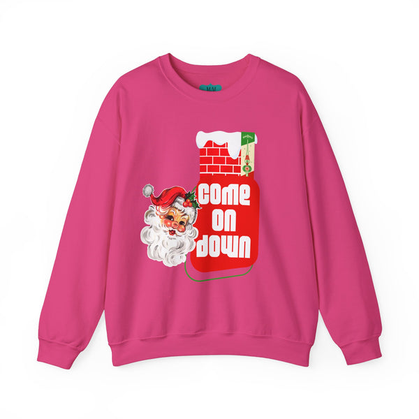 Vintage Santa, Kitschy Mid Century Modern Quirky Christmas Unisex Crewneck Holiday Sweatshirt
