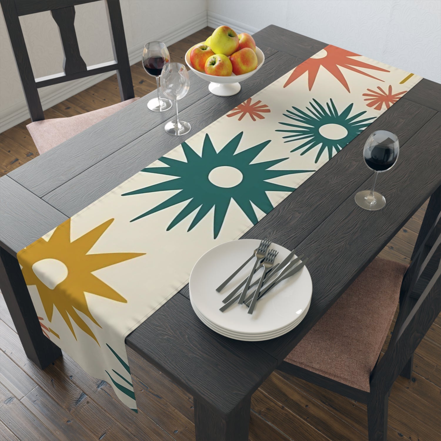 Atomic Starburst Retro Mid Mod Table Runner - Mid Century Modern Gal