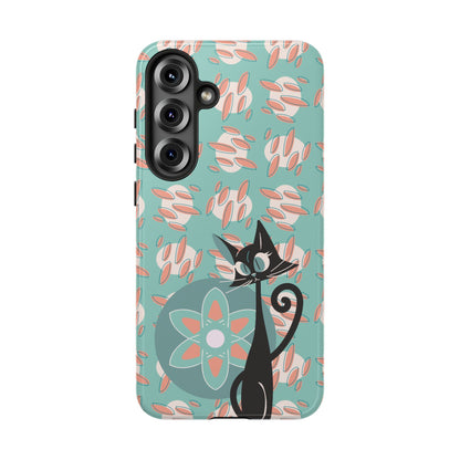 Atomic Cat, Mid Century Modern Funky Fun Smart Phone Tough Phone Cases