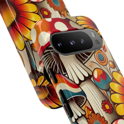 Colorful Mushroom Flower Phone Case - Boho Chic Design