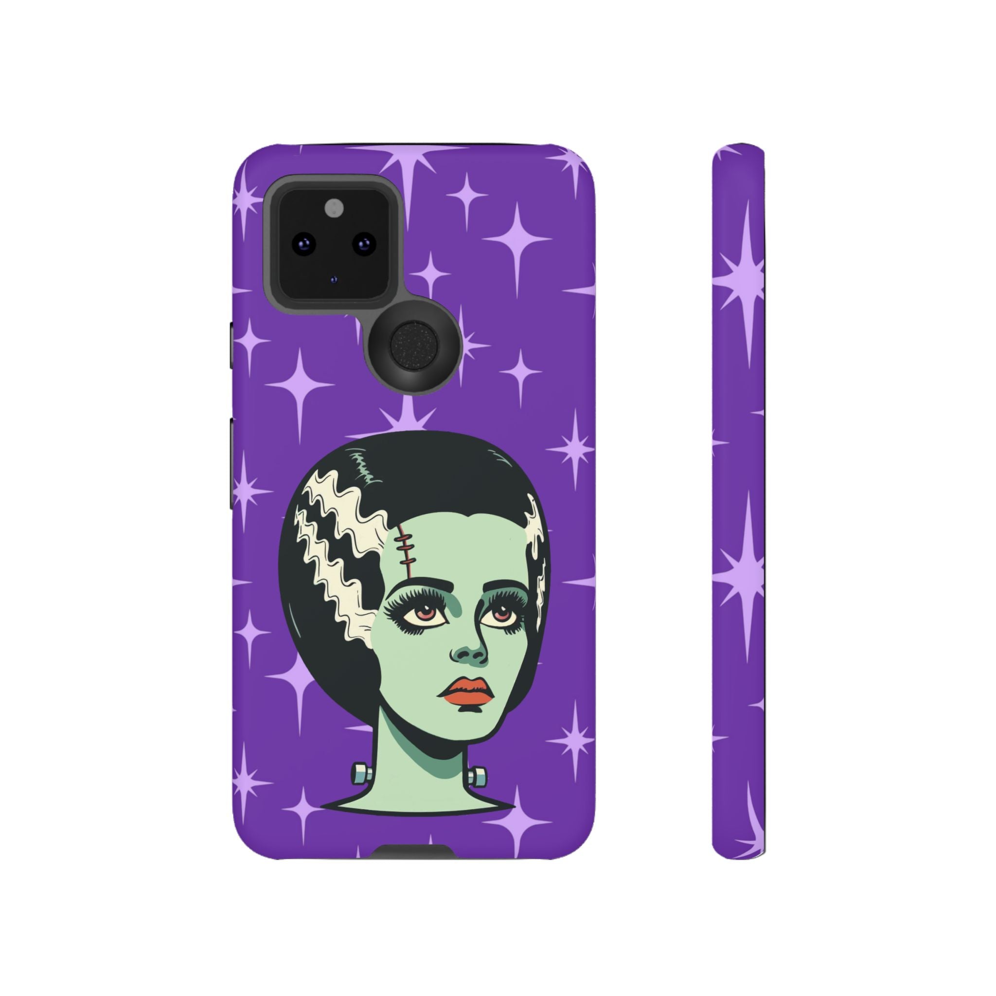 Bride of Frankenstein Retro Mid Mod Horror Buff Purple Halloween Tough Phone Case - Mid Century Modern Gal