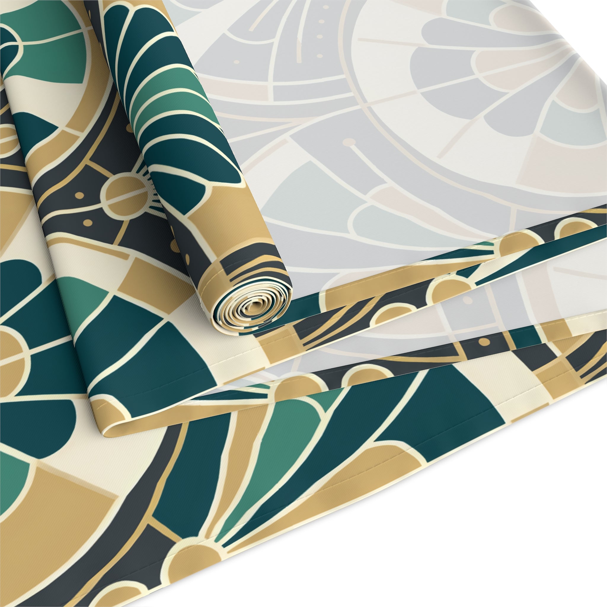 Art Deco Peacock Inspired Table Runner - Mid Century Modern Gal