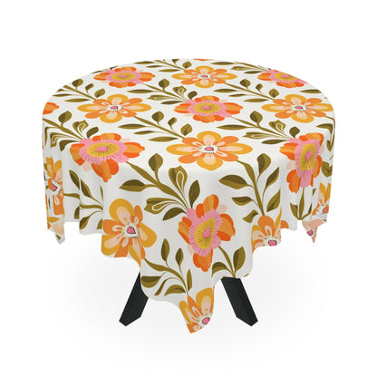 Scandinavian Floral Print Mid Century ModernTablecloth - Vintage Style for Kitchen &amp; Dining - Mid Century Modern Gal