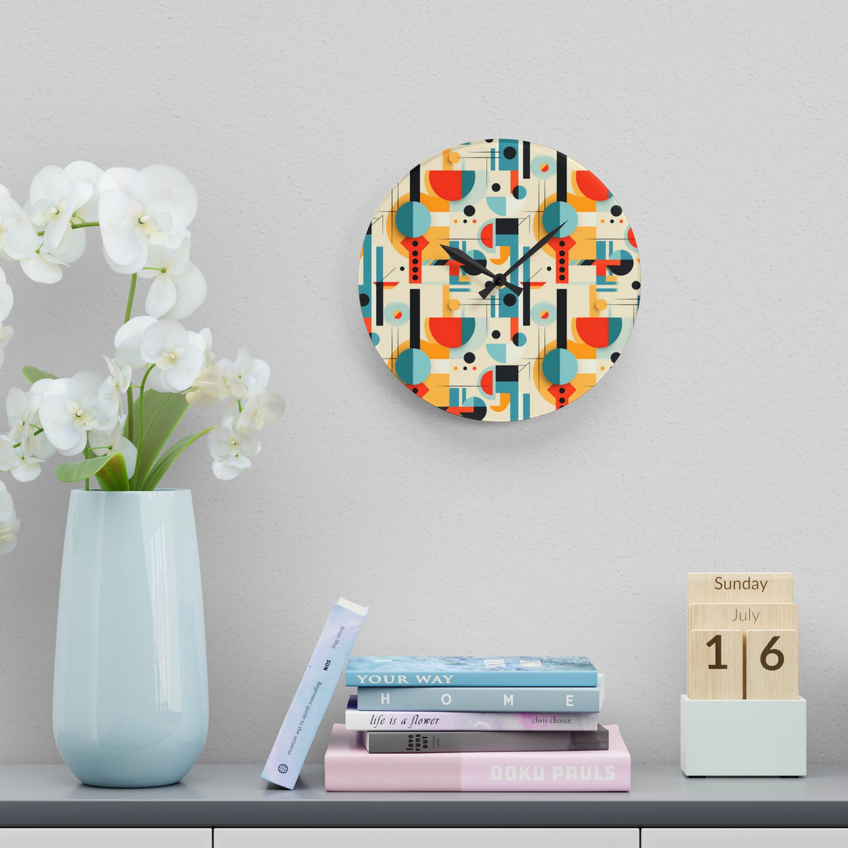 Mid Century Modern Bauhaus Designed MCM Acrylic Wall Clock - Mid Century Modern Gal