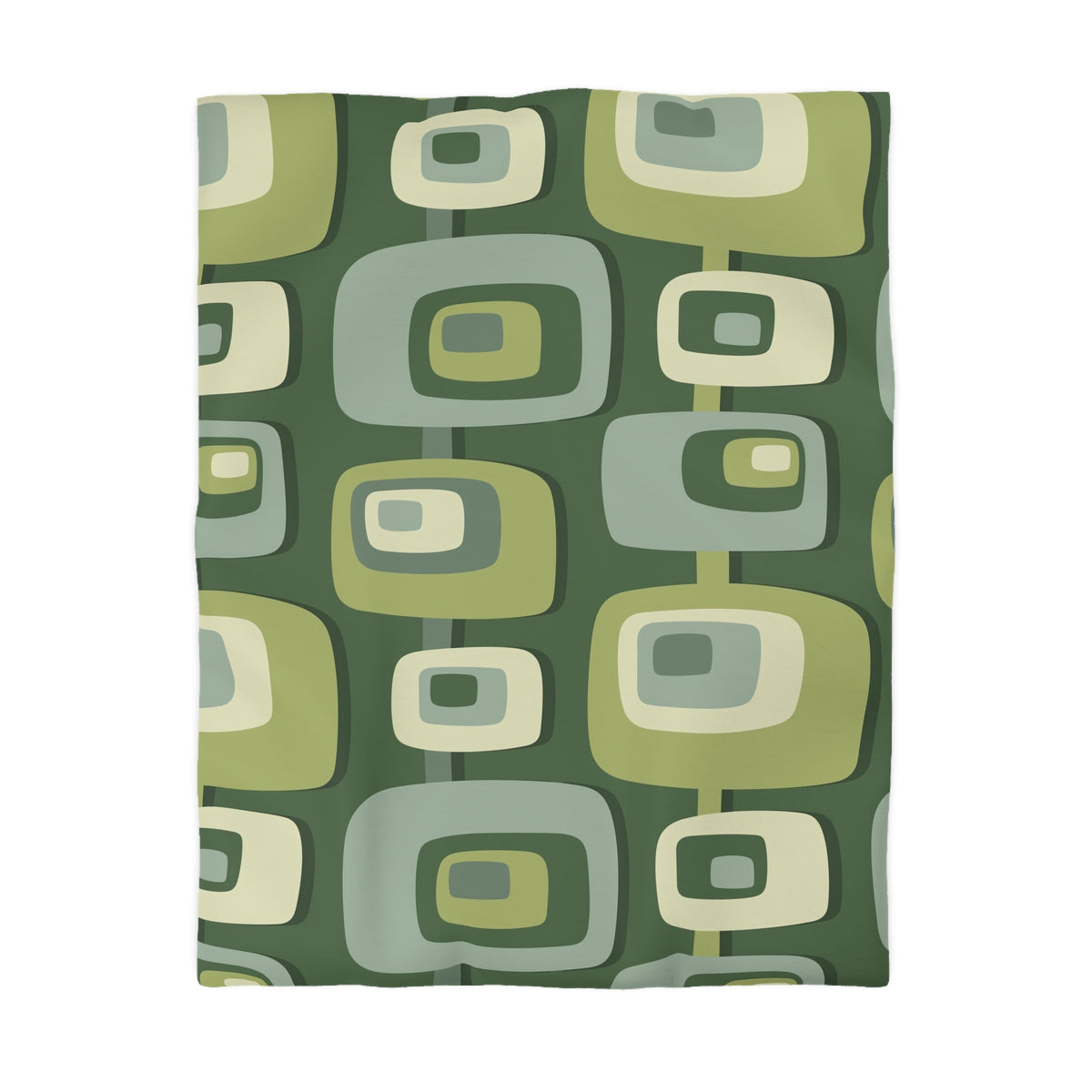Mid Century Modern, Geometric, Groovy Green, Beige, Abstract, 60s 70s Retro, Mid Mod, MCM Duvet Cover - Mid Century Modern Gal