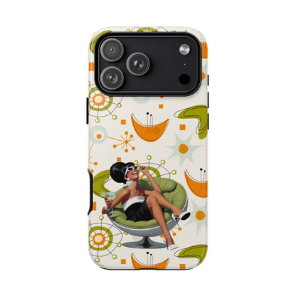Mid Century Modern Atomic Starburst Mid Mod 60s Gal Retro Chic Tough Phone Case with Vintage Glamour Design