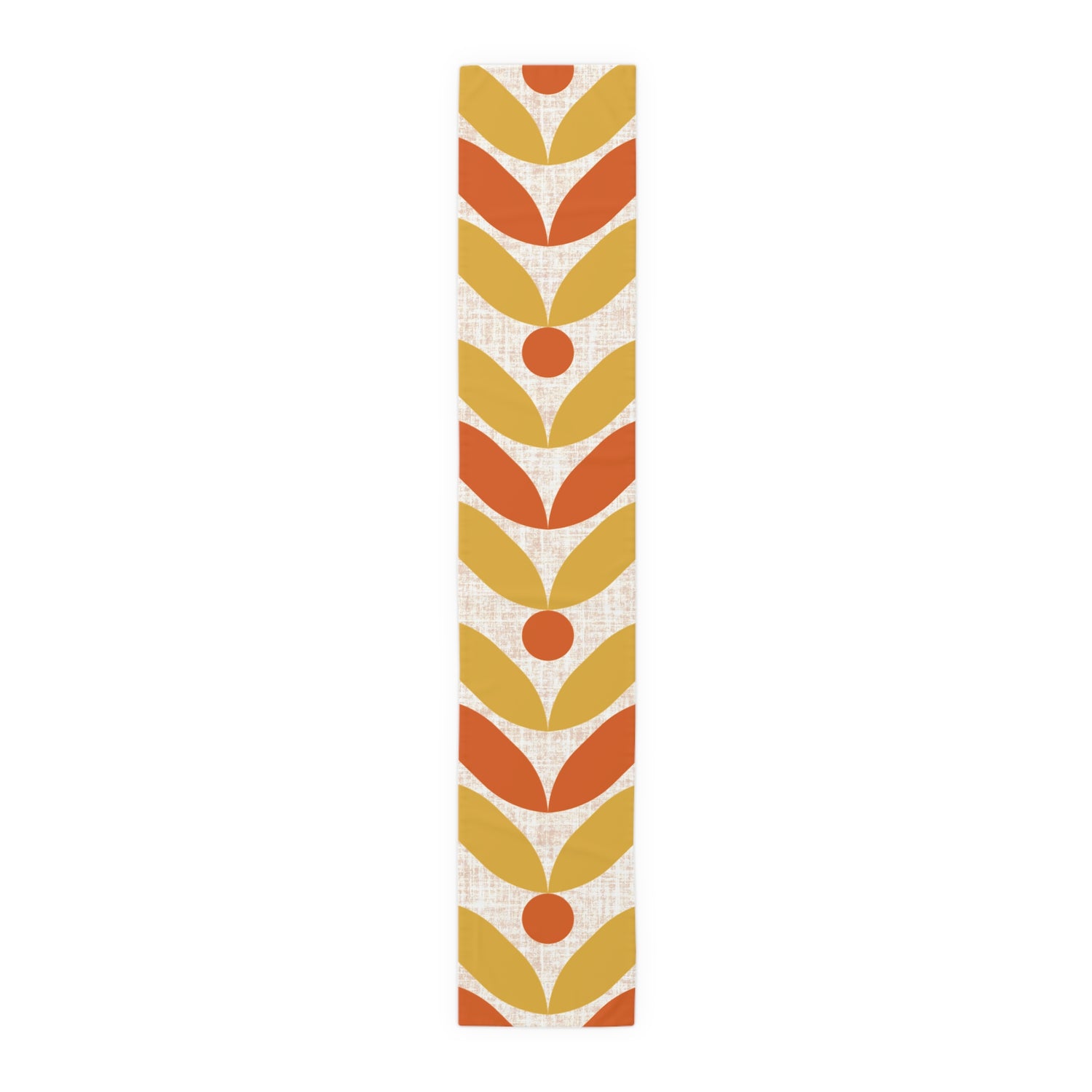 Mid Mod Scandinavian Flower, Orange Yellow Retro Table Runner - Mid Century Modern Gal