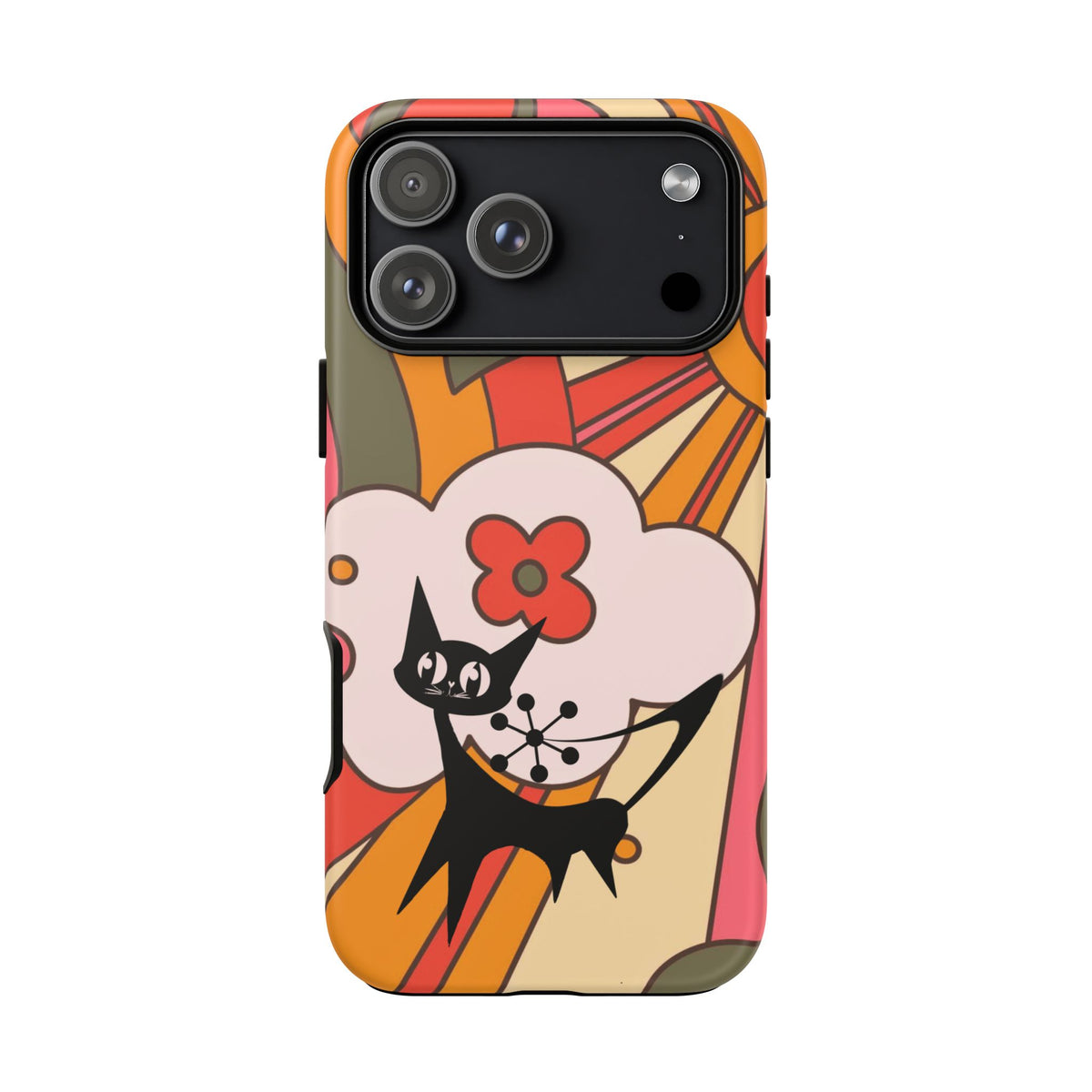 Atomic Cat, Retro Sunburst, Groovy Mod Smart Phone Tough Phone Cases