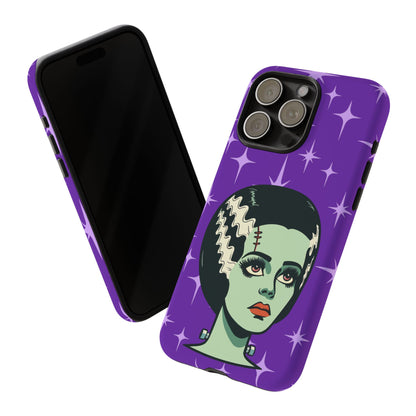 Bride of Frankenstein Retro Mid Mod Horror Buff Purple Halloween Tough Phone Case