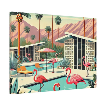 50s Mid Century Modern Wall Art, Palm Springs Flamingo Breeze Block MCM Art