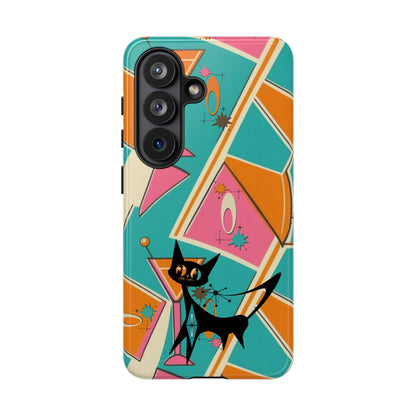 Atomic Cat Mid Mod Retro Cat Phone Case - Tough Cases for Stylish Cat Lovers