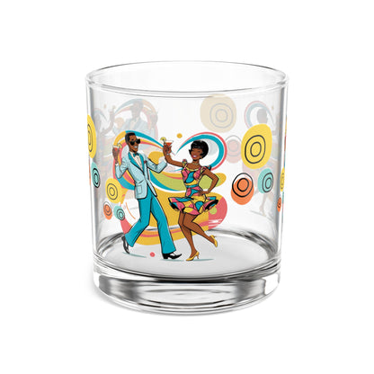 Mid Mod Retro Black Couple Dance Party Mid Century Modern Barware Bourbon Whiskey Cocktail Glass - Mid Century Modern Gal