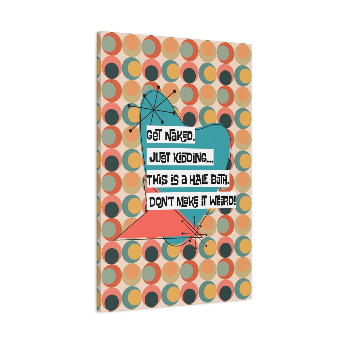 Funny Bathroom Art, Mid Century Modern Kitschy Style, Get Naked, MCM Wall Art - Mid Century Modern Gal