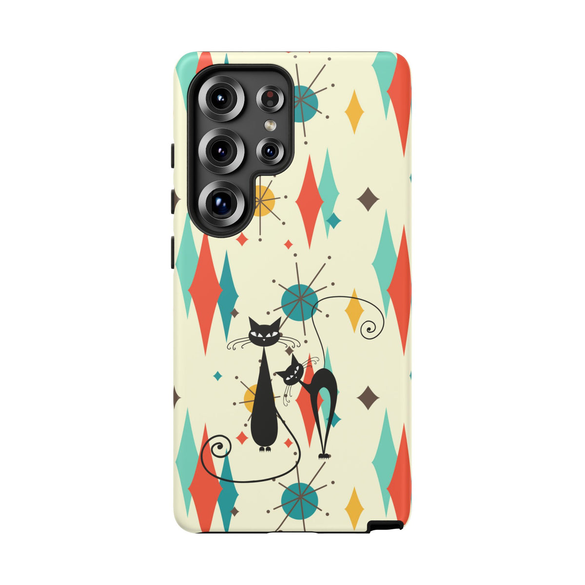 Atomic Kitty Cat, Mid Mod Franciscan Pattern, Kitsch Tough Phone Cases