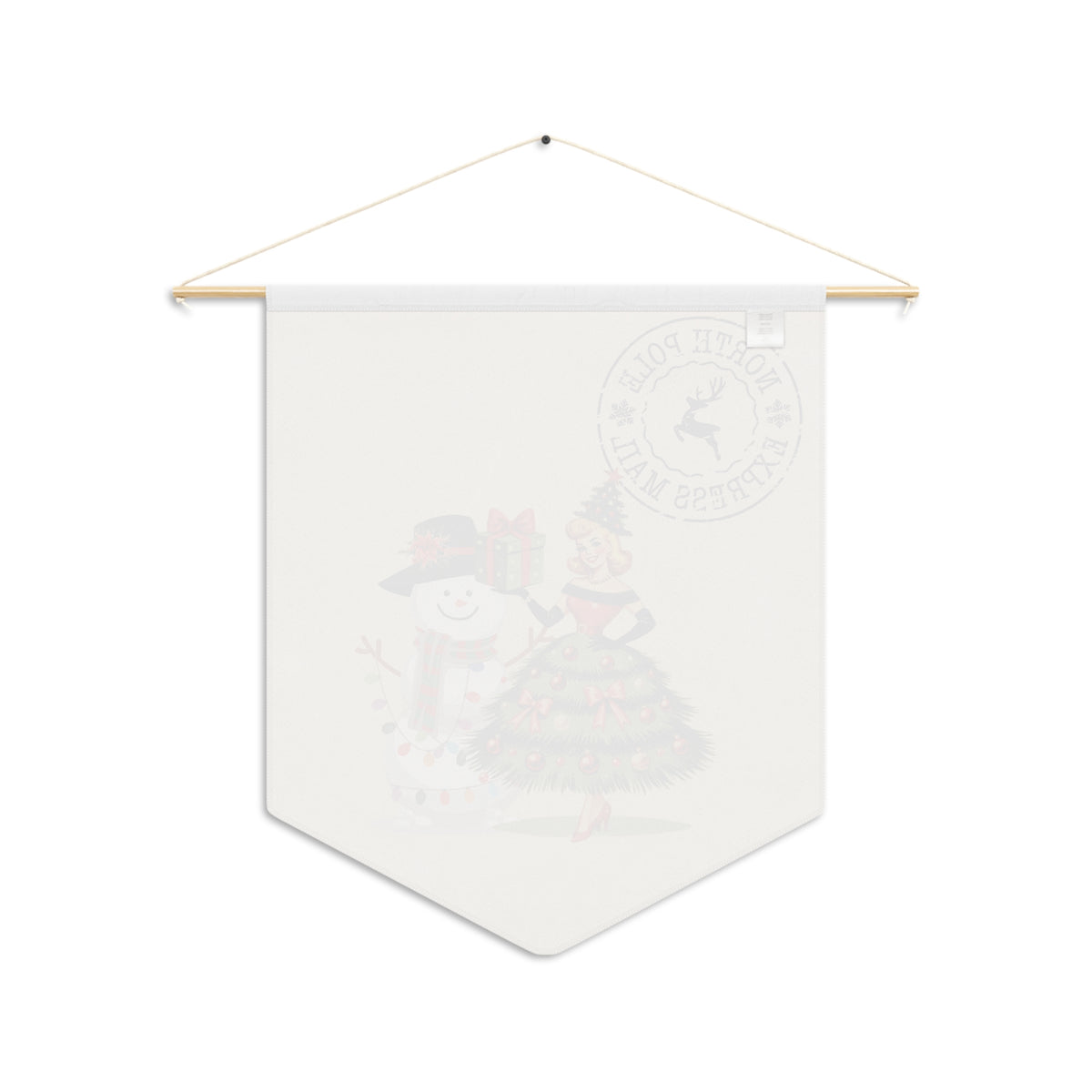 Whimsical North Pole Express Mail Pennant for Holiday Cheer - Mid Century Modern Gal