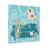 Atomic Cat Art, Quirky Kitschy Blue, Green,  Teal Mid Century Modern Wall Art - Mid Century Modern Gal