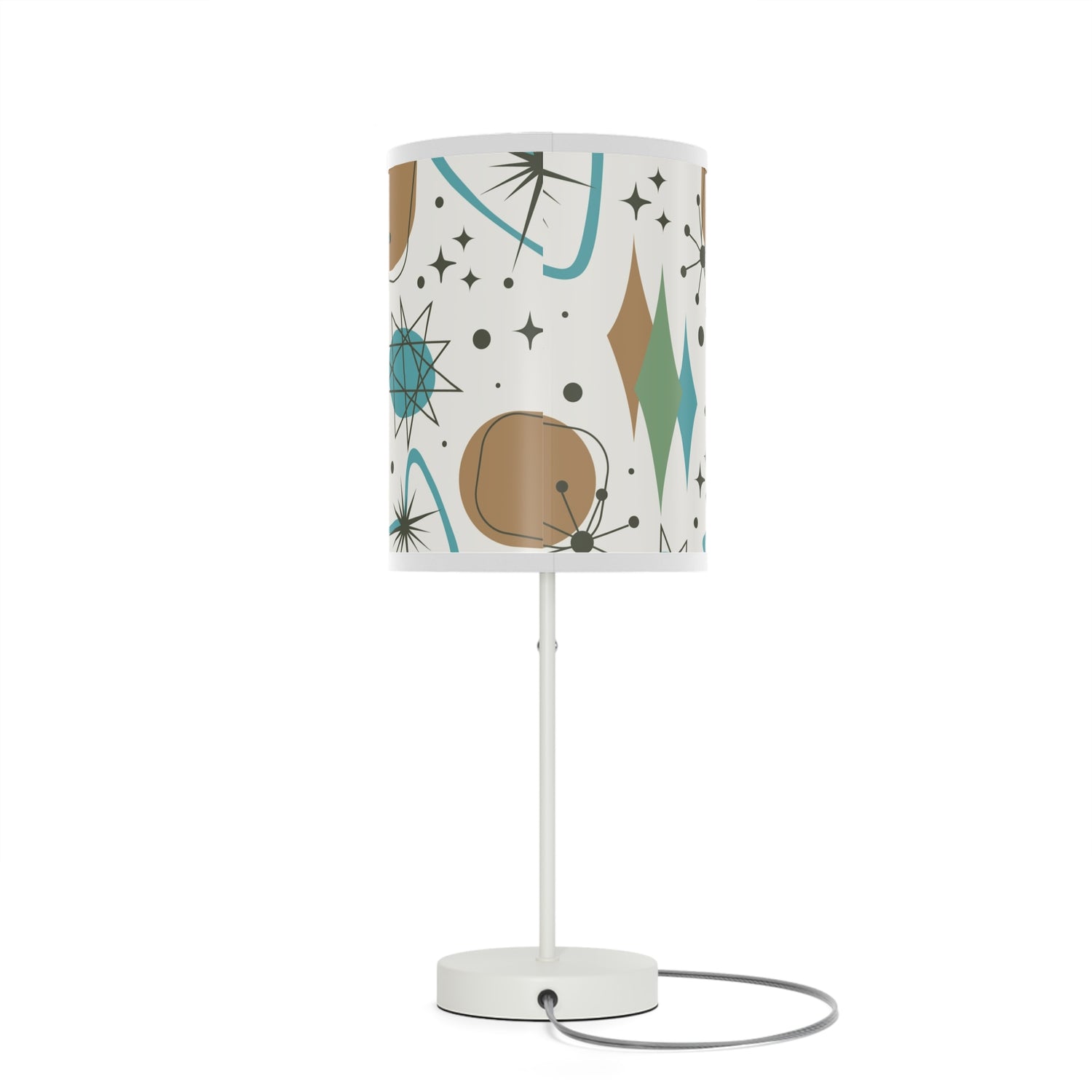 Mid Century Modern Table Lamp, Atomic Kitschy Cats, Starbursts Boomerang Themed Table Lamp - Mid Century Modern Gal
