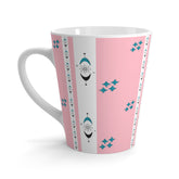 Mid Mod Atomic 50s Chic Pink Latte Mug - Stylish Design for Coffee Lovers - Mid Century Modern Gal