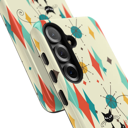 Atomic Kitty Cat, Mid Mod Franciscan Pattern, Kitsch Tough Phone Cases