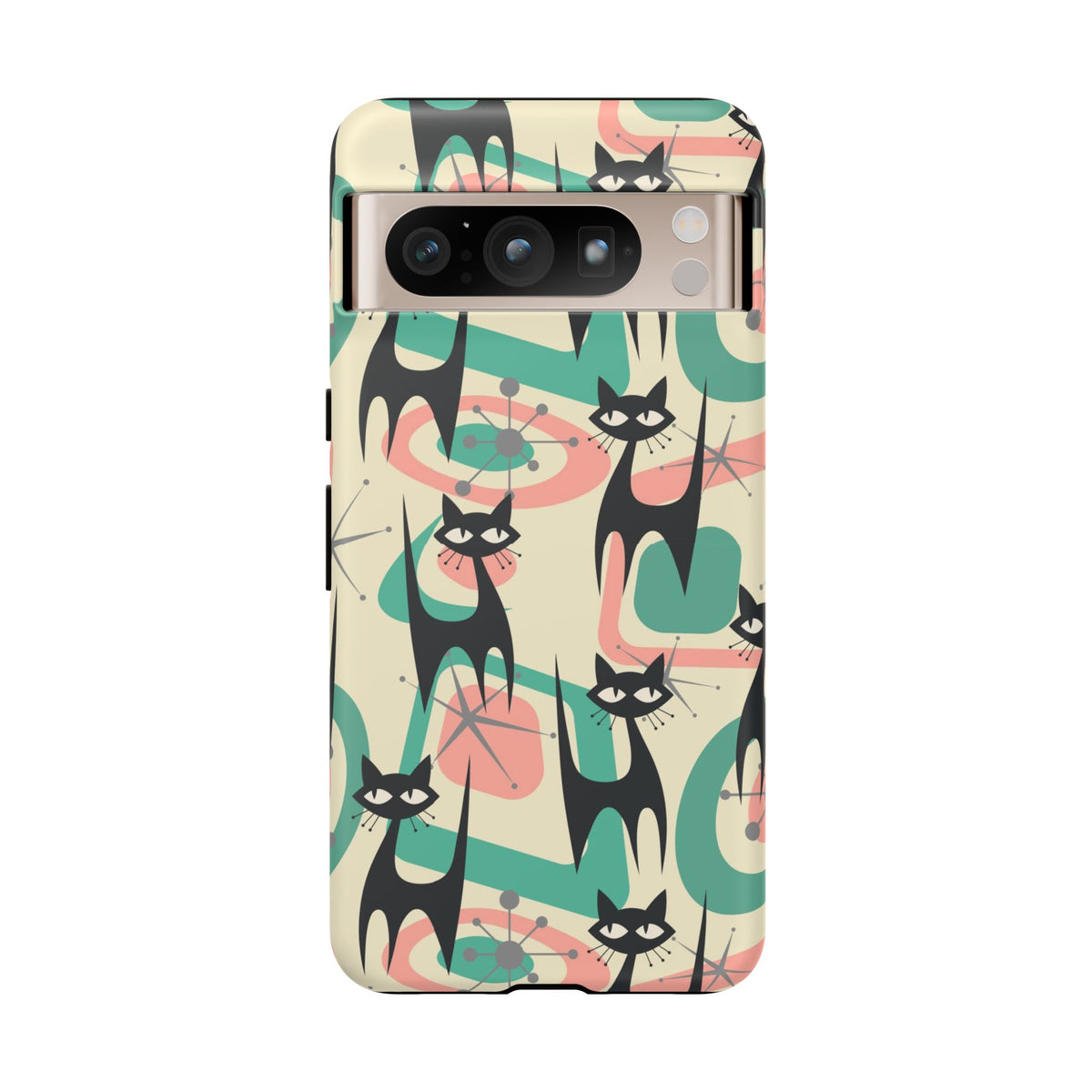 Atomic Cat Mid Century Modern Starburst Retro Kitsch Tough Phone Case