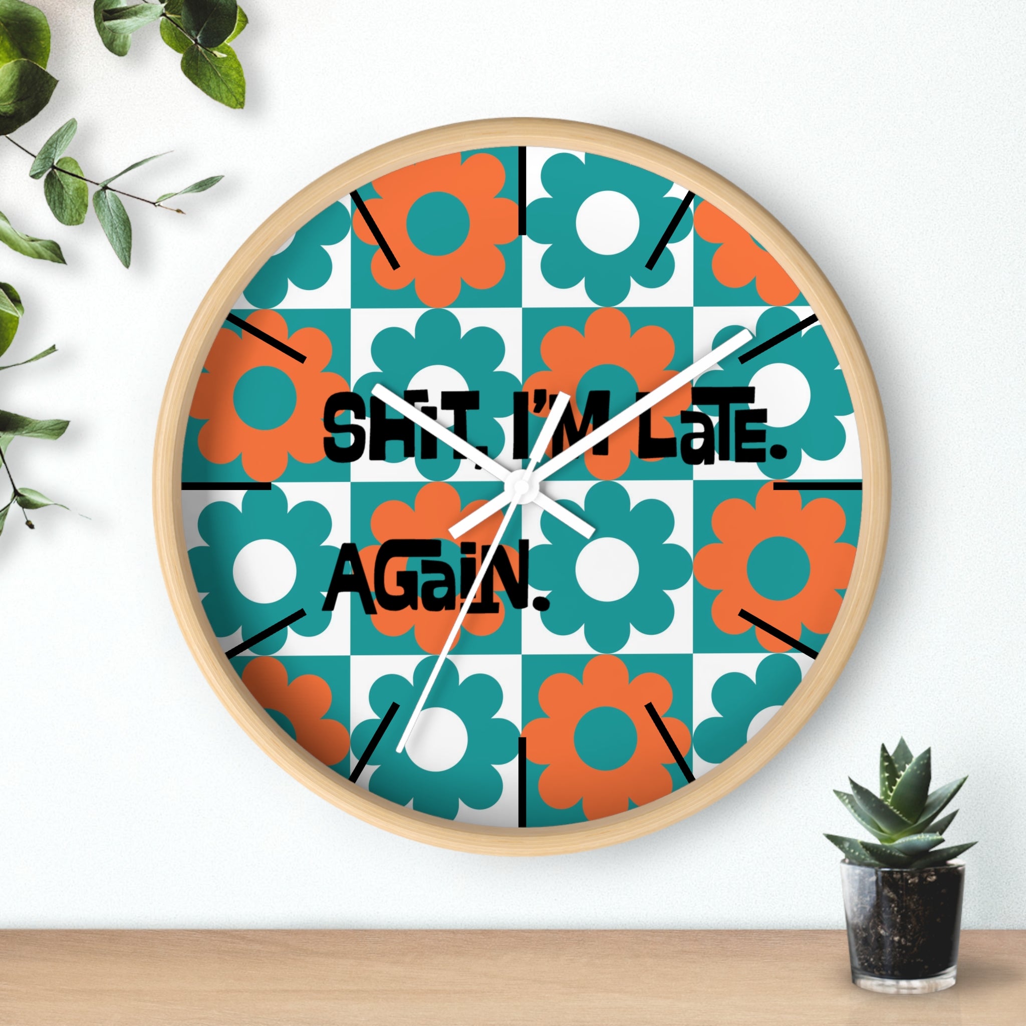 Retro Flower Clock, Funny I&