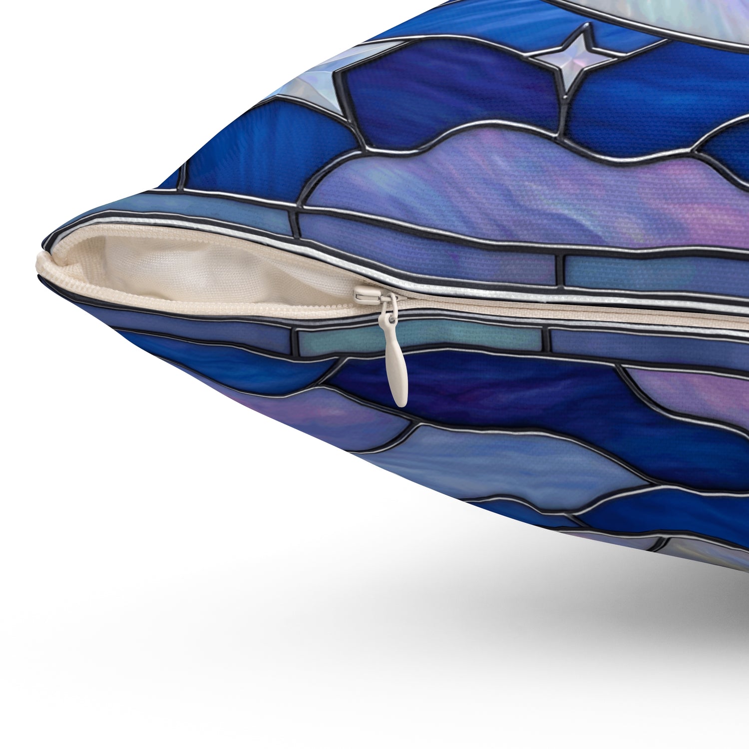 Halloween Stained Glass Style Night Sky Moon Stars Clouds Pillow Cover and Insert - Mid Century Modern Gal