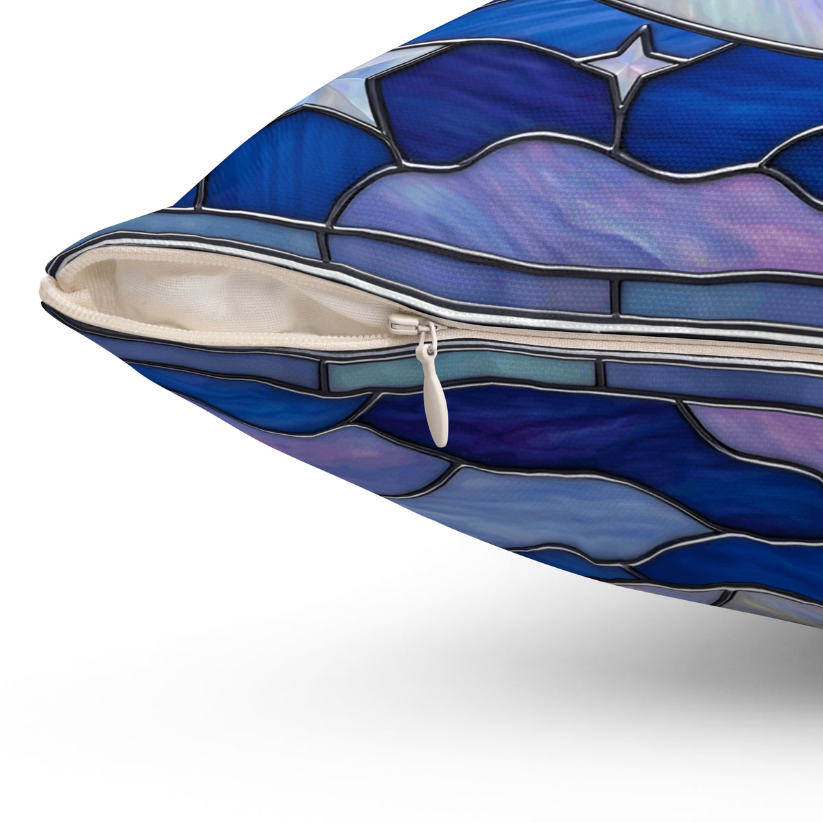 Halloween Stained Glass Style Night Sky Moon Stars Clouds Pillow Cover and Insert - Mid Century Modern Gal