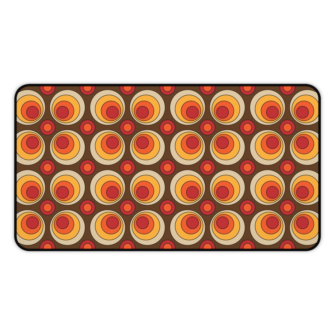 Retro Groovy Orbs Desk Mat – Stylish Workspace Decor for Home or Office - Mid Century Modern Gal