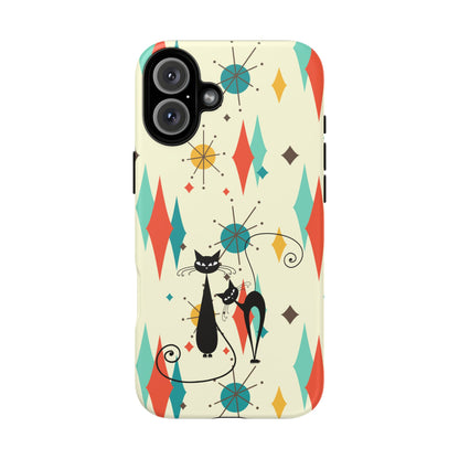 Atomic Kitty Cat, Mid Mod Franciscan Pattern, Kitsch Tough Phone Cases