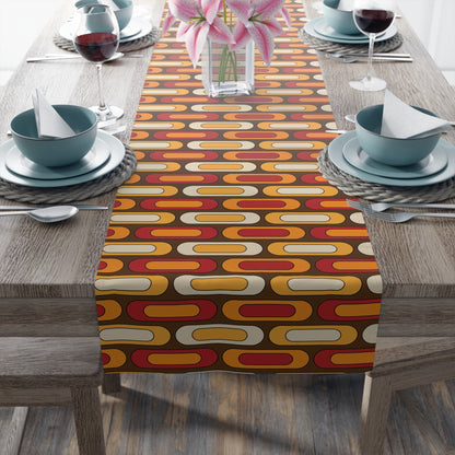 Retro Geometric Table Runner - Vibrant Mid Mod Design - Mid Century Modern Gal