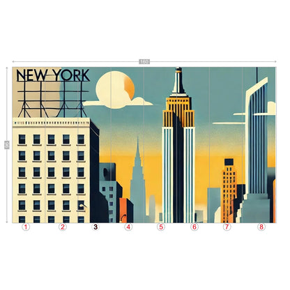 New York City Wallpaper, Peel And Stick Kitschy Fun Wall Murals