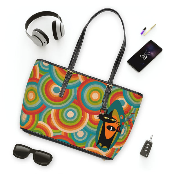 Groovy Cat, Retro 70's, Hip, Fun, Funky Shoulder Bag